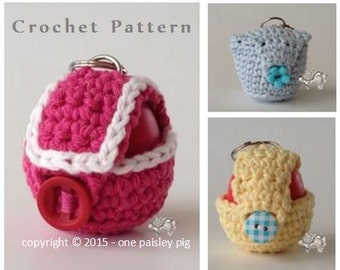 EOS Holder / Case - 2 styles - Keychain Lip Balm Holder - Instant Download CROCHET PATTERN