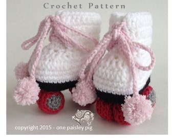 Roller Skate Baby Booties - PDF CROCHET PATTERN