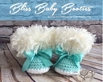 Bliss Baby Booties - PDF CROCHET PATTERN