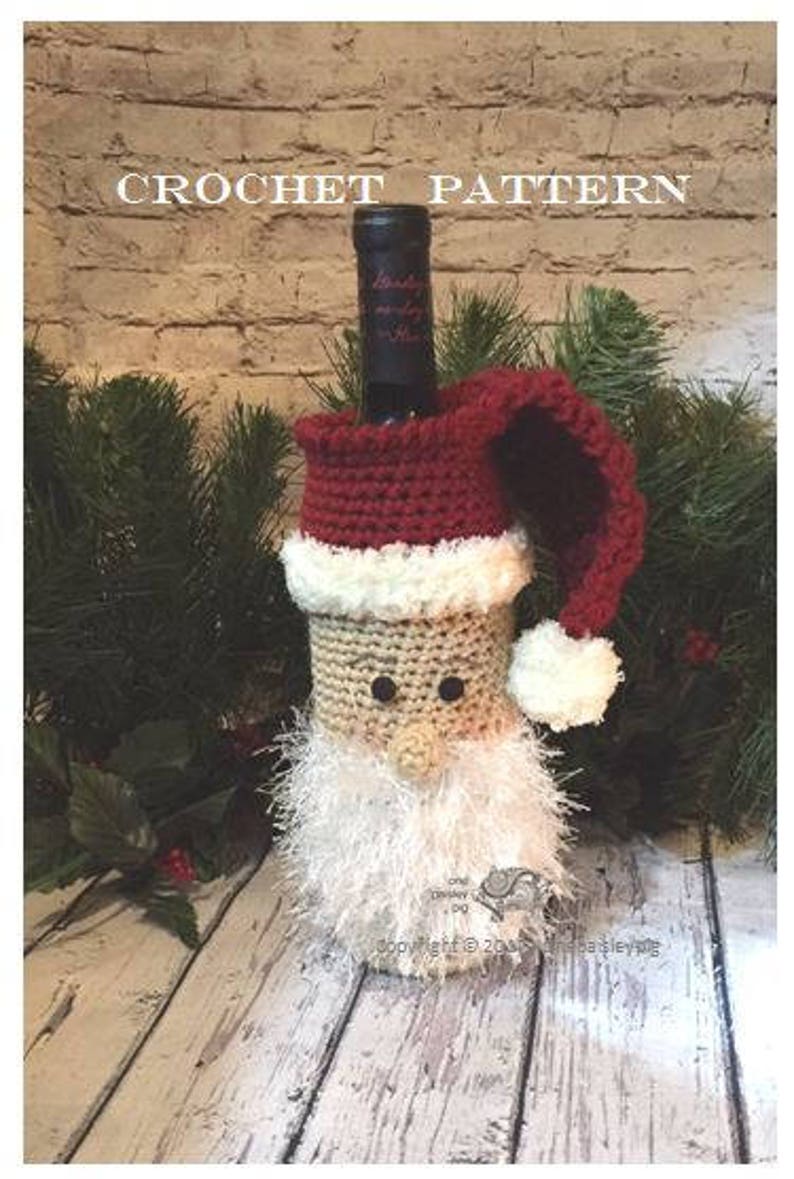 CROCHET PATTERN Santa Bottle Cover / Gift Bag image 3