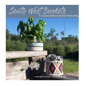 Pattern for South West Basket Set Instant Download PDF CROCHET PATTERN image 1