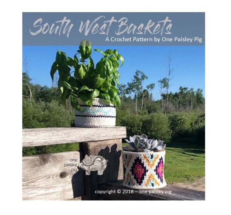 Pattern for South West Basket Set Instant Download PDF CROCHET PATTERN image 1