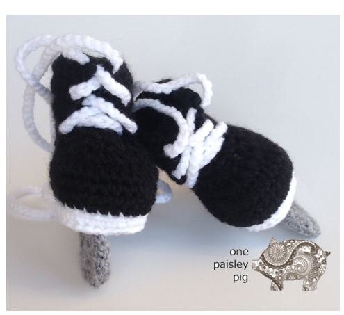 Crochet Figure Skates includes Hockey Figure Skates Baby Booties PDF CROCHET PATTERN Etsy