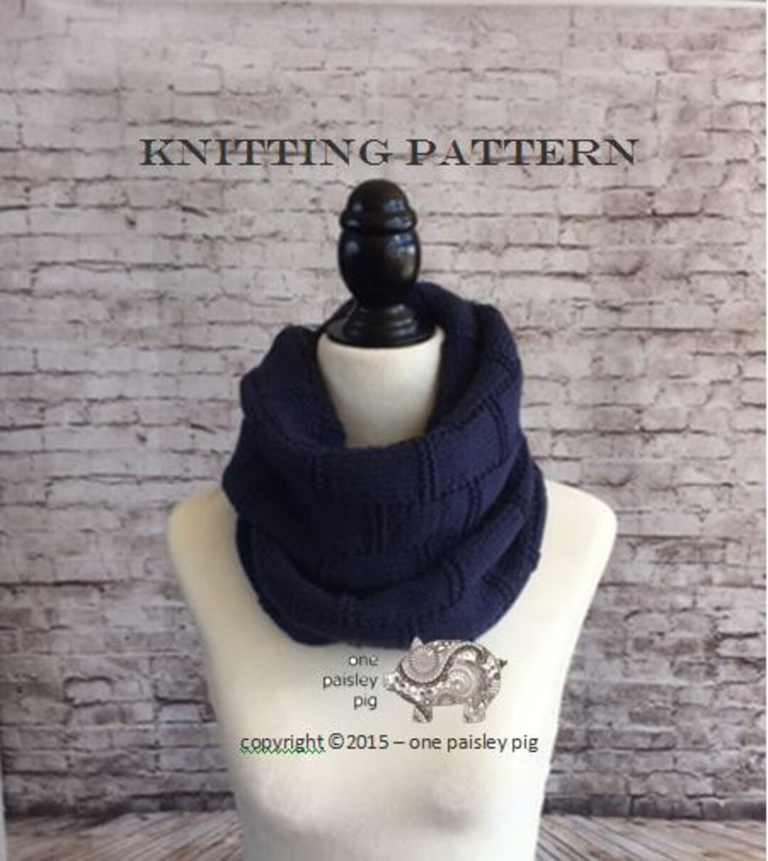 Woven Basket Cowl / Infinity Scarf - PDF KNITTING PATTERN - Etsy
