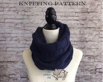 Woven Basket Cowl / Infinity Scarf - PDF KNITTING PATTERN