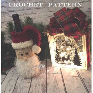 CROCHET PATTERN Santa Bottle Cover / Gift Bag image 5