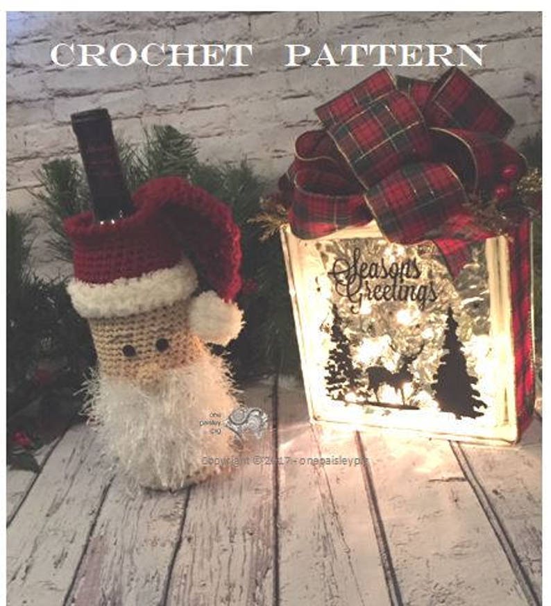 CROCHET PATTERN Santa Bottle Cover / Gift Bag image 5