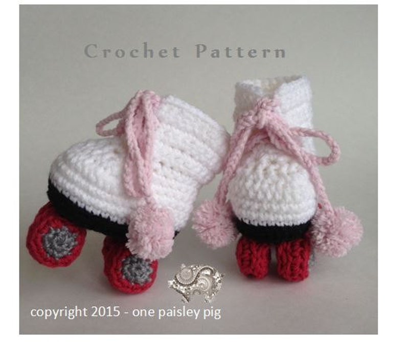 Roller Skate Baby Booties PDF CROCHET PATTERN image 3