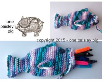 Crochet Fish Pouch / Pencil Case - PDF CROCHET PATTERN