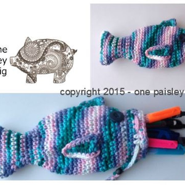 Crochet Fish Pouch / Pencil Case - PDF CROCHET PATTERN