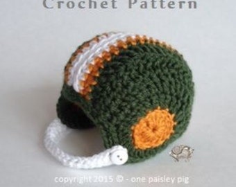 CROCHET PATTERN - Baby&#39;s First Football Helmet in 3 sizes!   / Football Photo Prop - Digital Download PDF