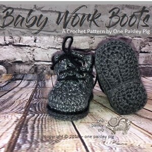 Baby Work Boots PDF CROCHET PATTERN image 2