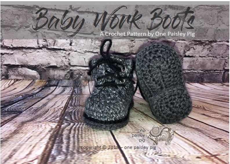 Baby Work Boots PDF CROCHET PATTERN image 2