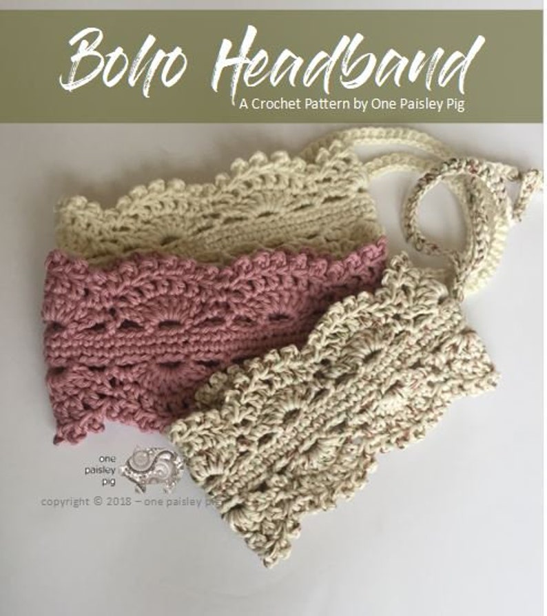 Boho Crochet Headband Pattern Instant Download PDF CROCHET PATTERN image 5