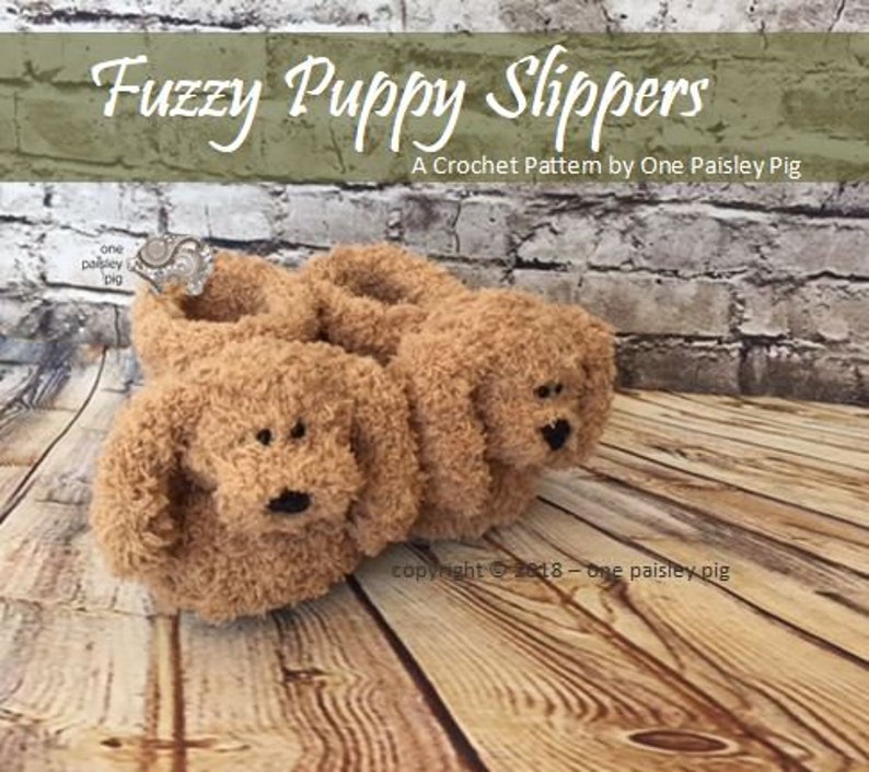 Fuzzy Puppy Slippers PDF CROCHET PATTERN image 3