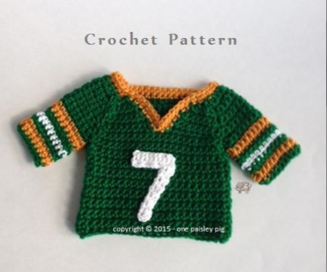 CROCHET PATTERN Baby s First Football Jersey in 3 Sizes Football Photo Prop Digital Download PDF Etsy Canada