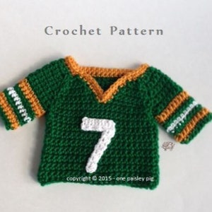 CROCHET PATTERN - Baby&#39;s First Football Jersey in 3 sizes!   / Football Photo Prop - Digital Download PDF