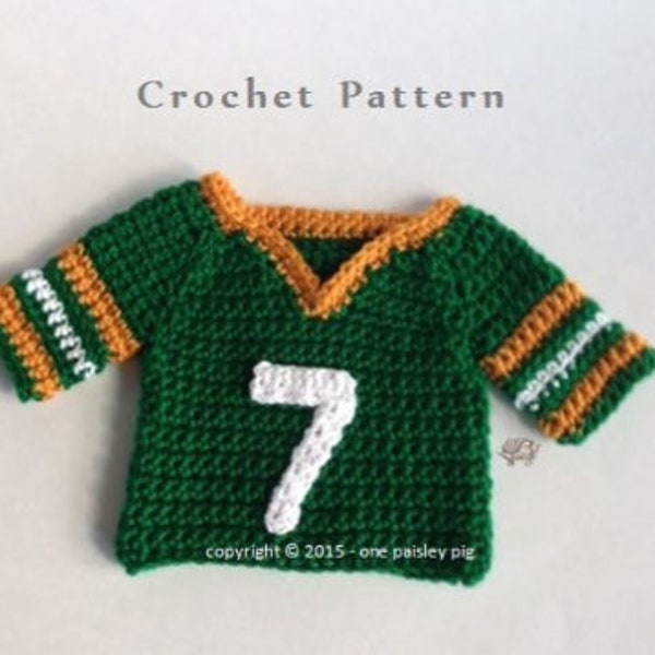 CROCHET PATTERN - Baby's First Football Jersey in 3 sizes!   / Football Photo Prop - Digital Download PDF