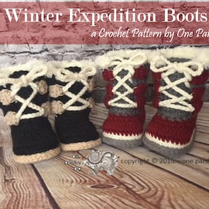 PDF CROCHET PATTERN - Baby's First Expedition -  Winter Boots