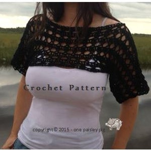 X&#39;s & O&#39;s Cropped Sweater Shrug - Instant Download CROCHET PATTERN