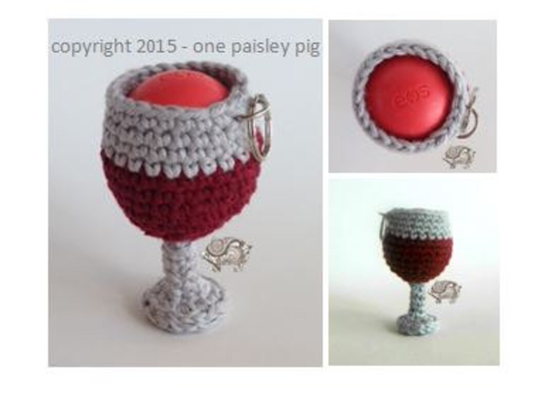 Wine Glass Eos Lip Balm Holder PDF CROCHET PATTERN Etsy