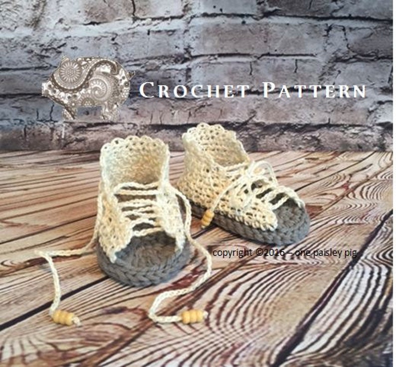 Baby Gladiator Sandals Instant Download PDF CROCHET PATTERN image 3