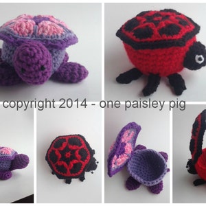 Turtle & Ladybug Bowl/Basket - PDF CROCHET PATTERN