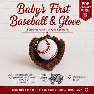Baby's First Baseball & Glove - PDF CROCHET  PATTERN