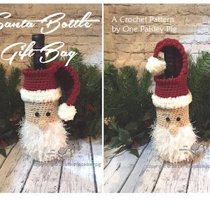 CROCHET PATTERN Santa Bottle Cover / Gift Bag image 1