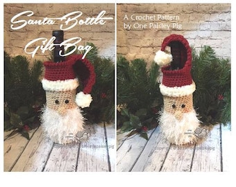 CROCHET PATTERN - Santa Bottle Cover / Gift Bag