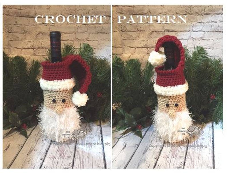 CROCHET PATTERN Santa Bottle Cover / Gift Bag image 6