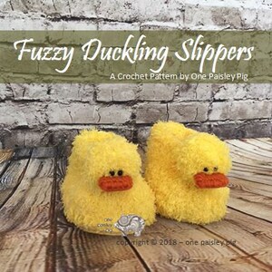 Fuzzy Duckling Slippers PDF CROCHET PATTERN image 4