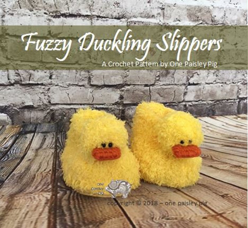 Fuzzy Duckling Slippers PDF CROCHET PATTERN image 4