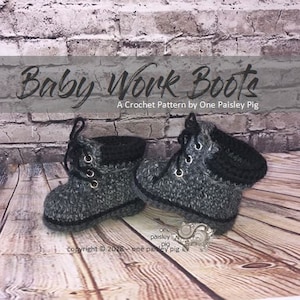 Baby Work Boots PDF CROCHET PATTERN image 1