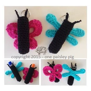 Dragonfly & Butterfly Lip Balm Holders PDF CROCHET PATTERNS image 1