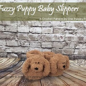 Fuzzy Puppy Slippers PDF CROCHET PATTERN image 2