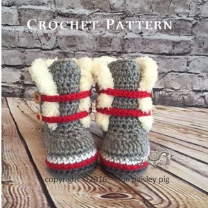 Work Sock Winter Booties PDF CROCHET PATTERN image 4