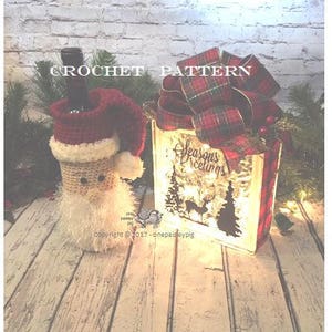 CROCHET PATTERN Santa Bottle Cover / Gift Bag image 2