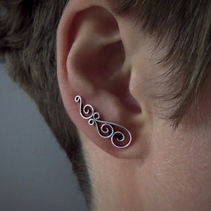 earclimber earring with spirals image 4