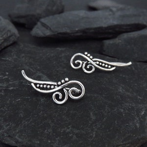 earclimber earring two spirals 925 silver 925er Silber