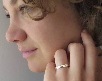 bague simple en argent, unisexe