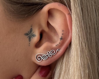 earclimber earring with spirals