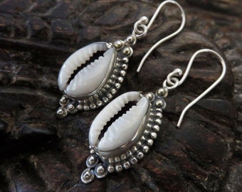 earrings with shell silver