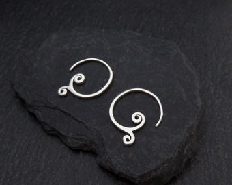 small hoops with spirals silver