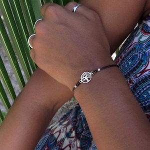 bracelet with tree of life in brown, unisex