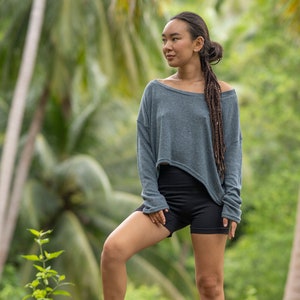 half long knit shirt in blue