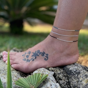 シルバービーズ付きの調節可能なアンクレット - Etsy 日本