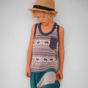 cute tanktop for kids with little elephants