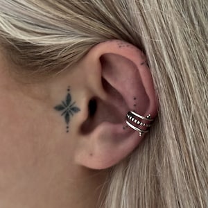 earclip, earcuff with spirals silver