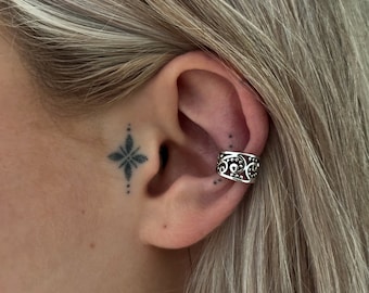 earclip, earcuff with spirals silver